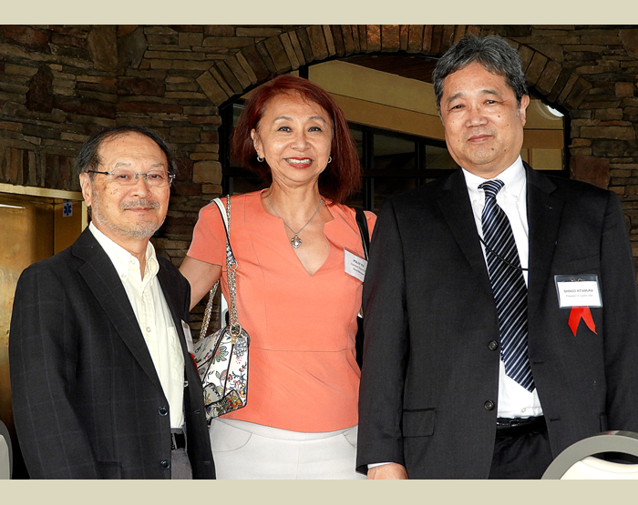 CSCA director Polly Yu welcomes Steve Komine and Jupitor USA president, Shingo Kitamura at The Crossings.